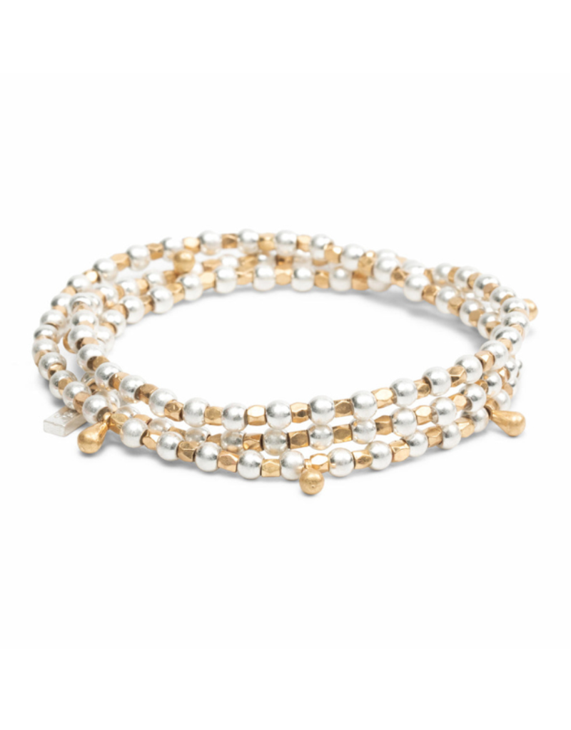 Scout Classic Teardrop Silver & Gold Metal Wrap Bracelet by Scout