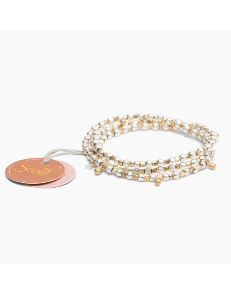 Scout Classic Teardrop Silver & Gold Metal Wrap Bracelet by Scout