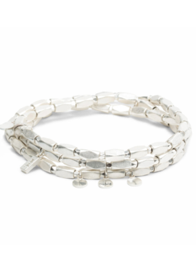 Scout Iconic Disc Silver Metal Wrap Bracelet by Scout