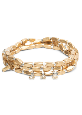 Scout Iconic Disc Gold & Silver Metal Wrap Bracelet by Scout