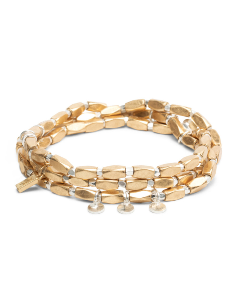 Scout Iconic Disc Gold & Silver Metal Wrap Bracelet by Scout