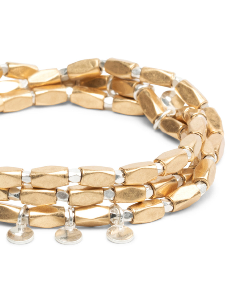 Scout Iconic Disc Gold & Silver Metal Wrap Bracelet by Scout