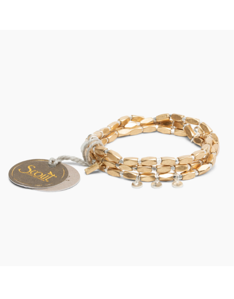 Scout Iconic Disc Gold & Silver Metal Wrap Bracelet by Scout