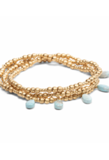 Scout Timeless Blue Howlite Gold Metal Wrap Bracelet by Scout