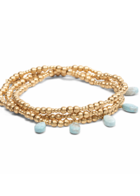 Scout Timeless Blue Howlite Gold Metal Wrap Bracelet by Scout