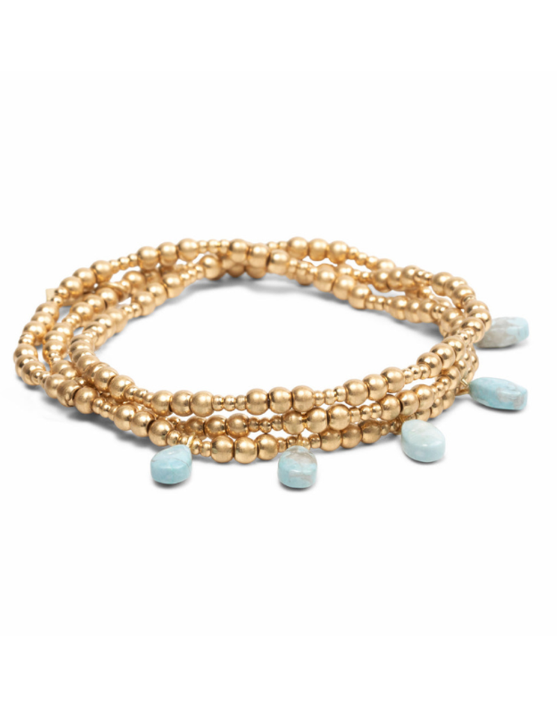 Scout Timeless Blue Howlite Gold Metal Wrap Bracelet by Scout
