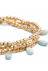 Scout Timeless Blue Howlite Gold Metal Wrap Bracelet by Scout
