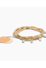 Scout Timeless Blue Howlite Gold Metal Wrap Bracelet by Scout
