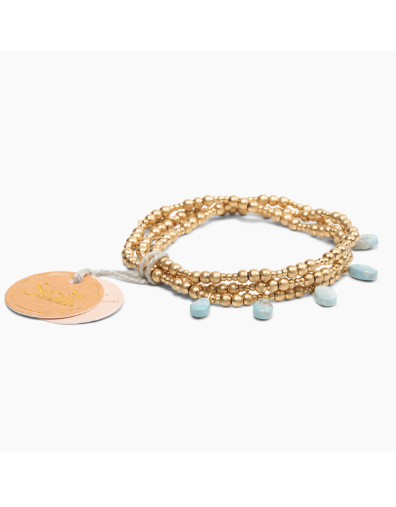 Scout Timeless Blue Howlite Gold Metal Wrap Bracelet by Scout