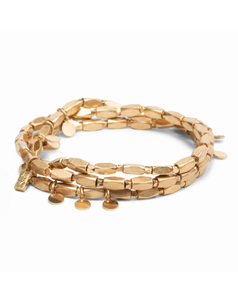 Scout Iconic Disc Gold Metal Wrap Bracelet by Scout