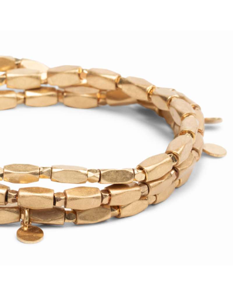 Scout Iconic Disc Gold Metal Wrap Bracelet by Scout