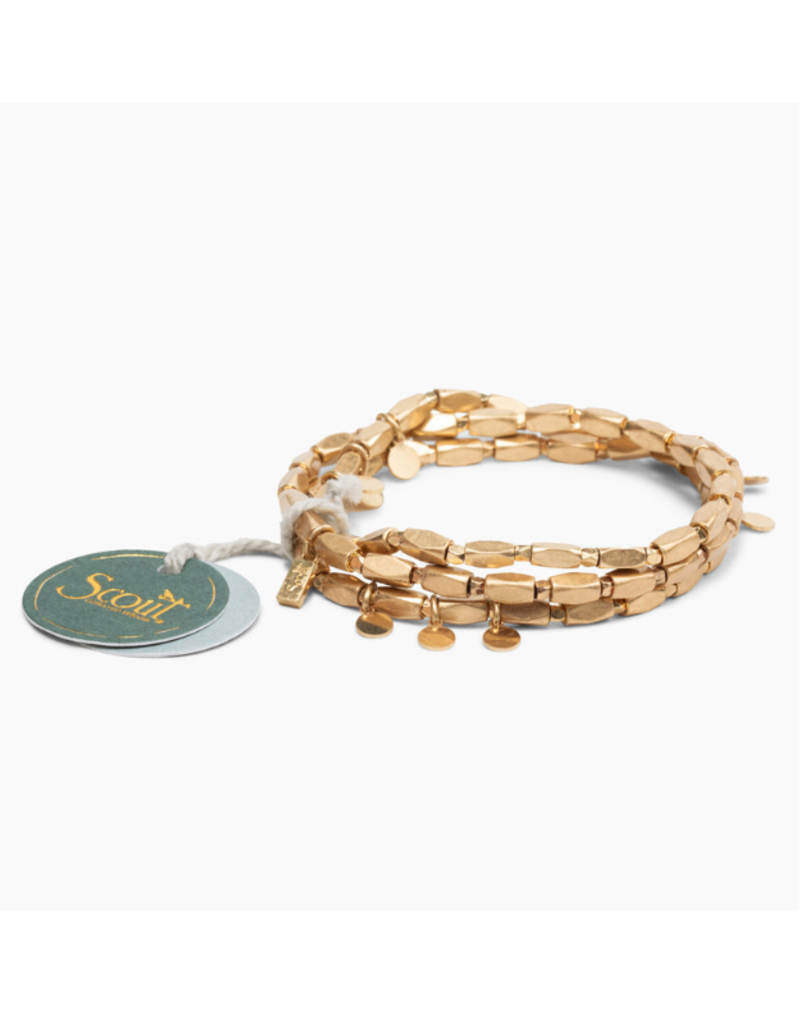 Scout Iconic Disc Gold Metal Wrap Bracelet by Scout