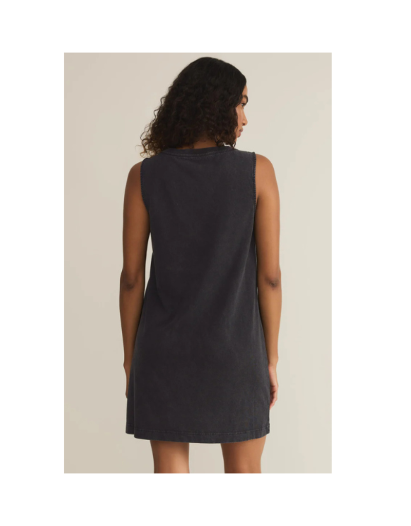 Z Supply Sloane Jersey V-neck Mini Dress in Black by Z Supply
