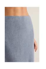 Z Supply Gail Denim Jersey Midi Skirt in Medium Indigo by Z Supply