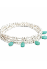 Scout Timeless Turquoise Silver Metal Wrap Bracelet by Scout