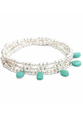 Scout Timeless Turquoise Silver Metal Wrap Bracelet by Scout