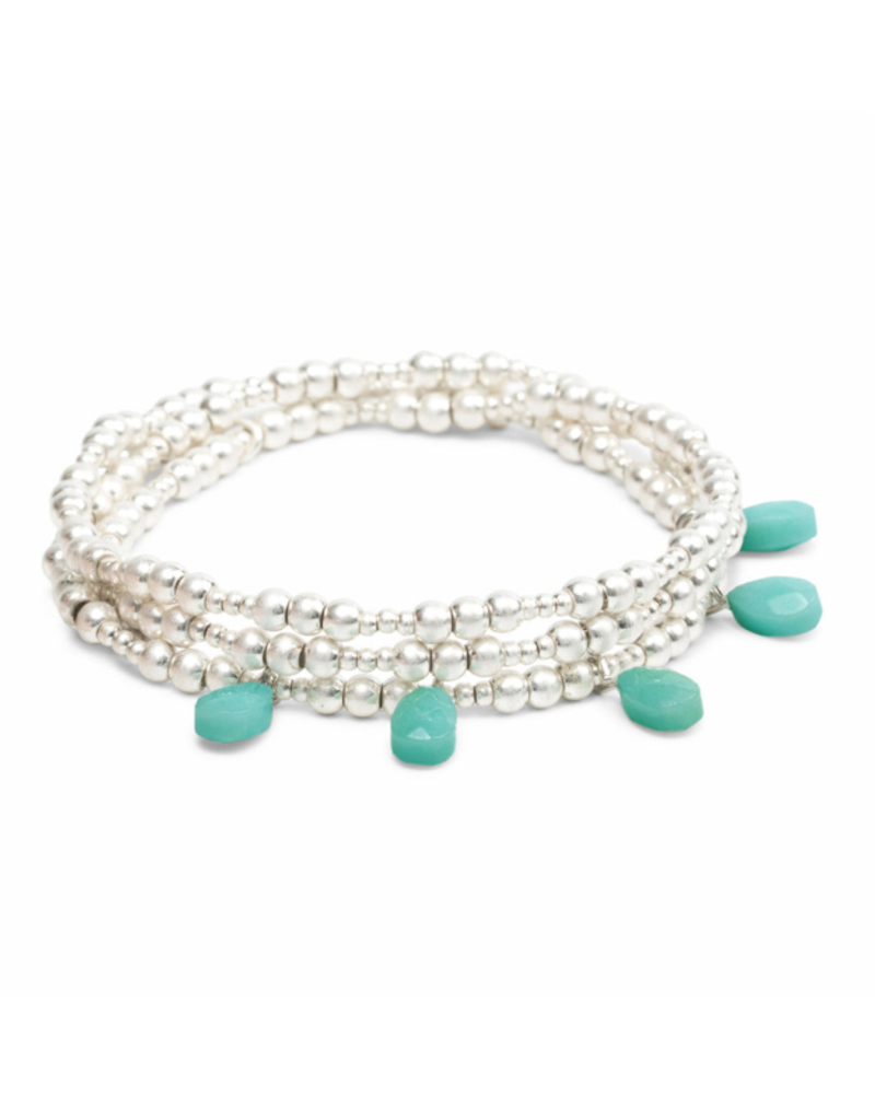 Scout Timeless Turquoise Silver Metal Wrap Bracelet by Scout