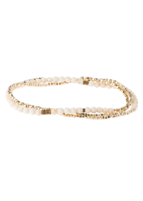 Scout Delicate Stone Wrap Bracelet - White Fossil/Gold by Scout