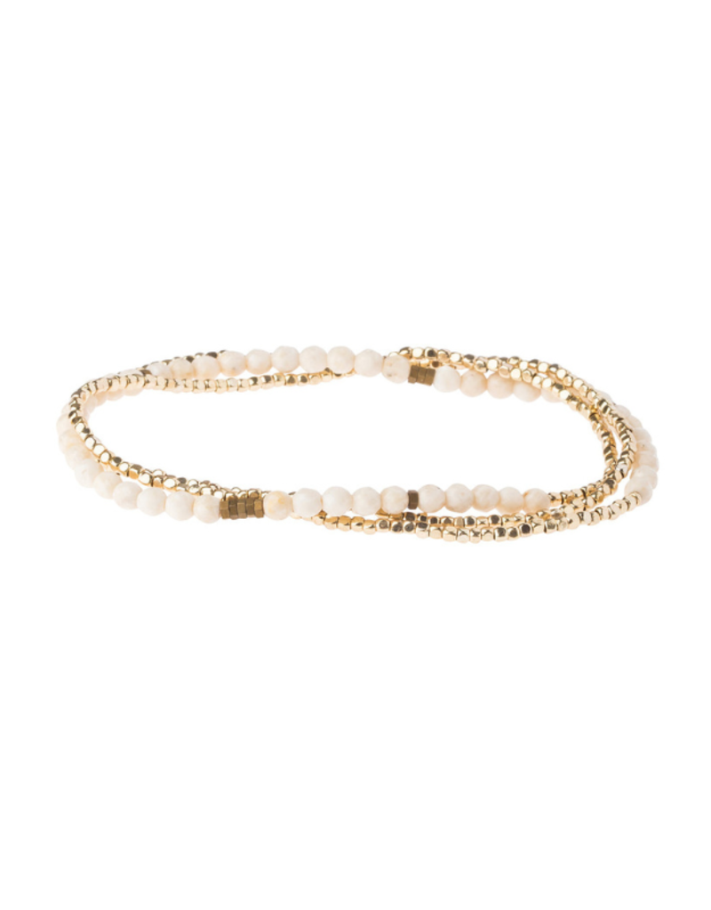 Scout Delicate Stone Wrap Bracelet - White Fossil/Gold by Scout