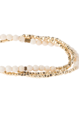 Scout Delicate Stone Wrap Bracelet - White Fossil/Gold by Scout