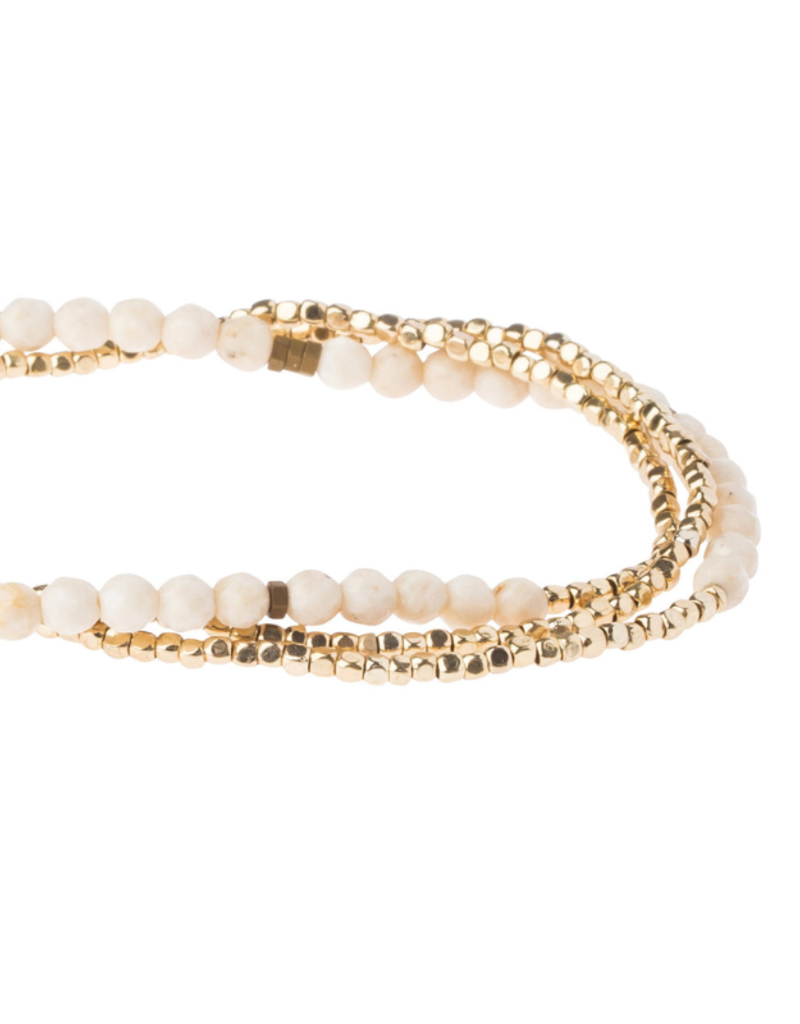 Scout Delicate Stone Wrap Bracelet - White Fossil/Gold by Scout