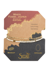 Scout Delicate Stone Wrap Bracelet - White Fossil/Gold by Scout