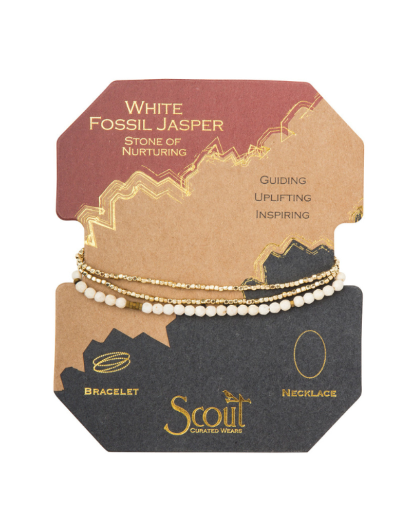 Scout Delicate Stone Wrap Bracelet - White Fossil/Gold by Scout