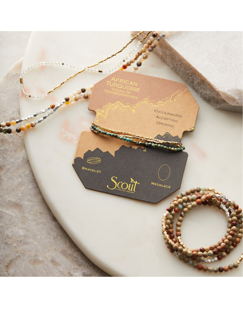 Scout Delicate Stone Wrap Bracelet - White Fossil/Gold by Scout