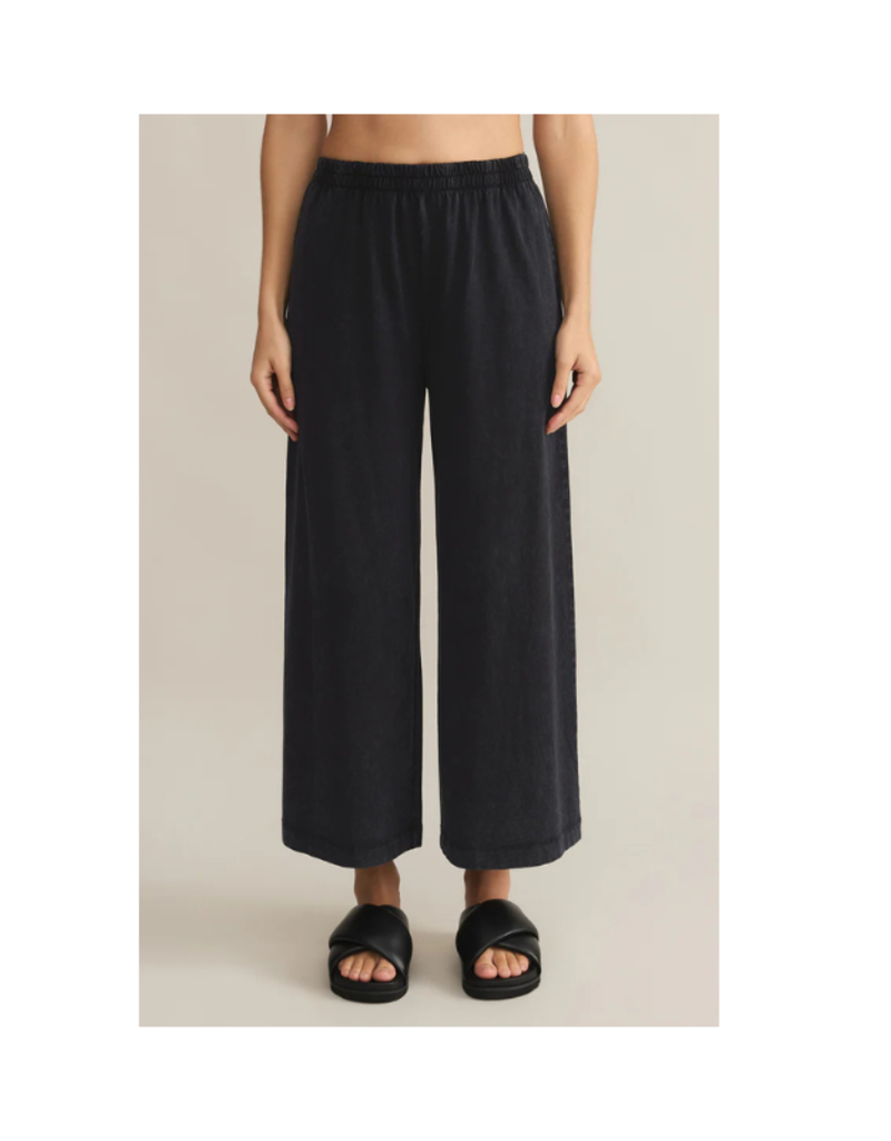 Z Supply Scout Jersey Crop Flare Pant in Black by Z Supply