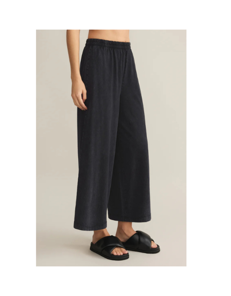 Z Supply Scout Jersey Crop Flare Pant in Black by Z Supply