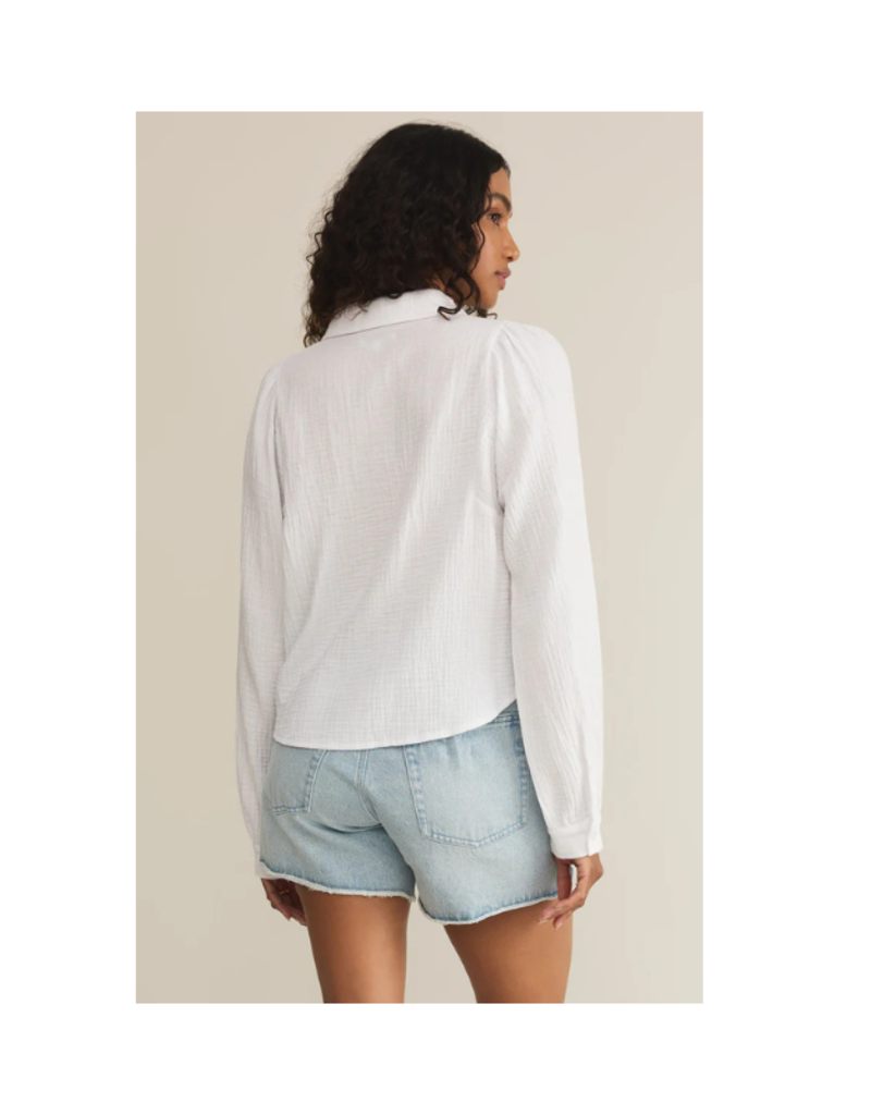 Z Supply Campo Button Up GauzeTop in White by Z Supply
