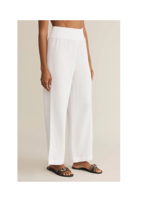 Z Supply Cassidy Full Length Gauze Pant in White by Z Supply