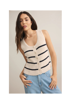 Z Supply Sycamore Stripe Sweater Vest in Sea Salt by Z Supply