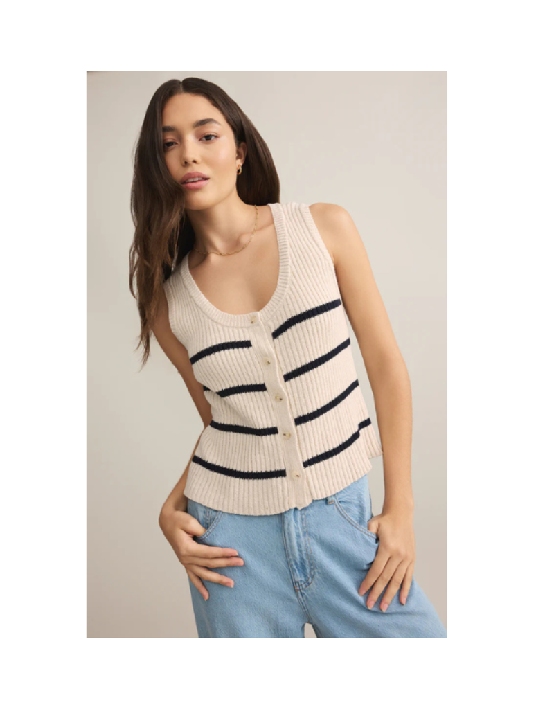 Z Supply Sycamore Stripe Sweater Vest in Sea Salt by Z Supply
