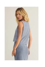 Z Supply Sloane V-Neck Denim Top in Medium Indigo by Z Supply