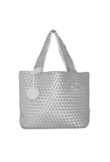 Ilse Jacobsen Tote Bag in Silver & White by Ilse Jacobsen