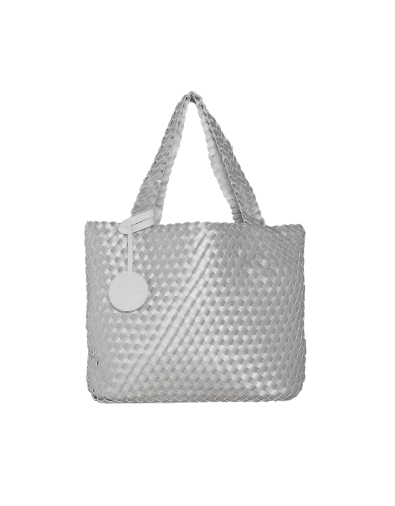 Ilse Jacobsen Tote Bag in Silver & White by Ilse Jacobsen