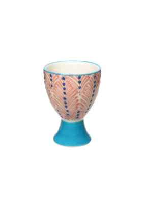 Bright Blue & Red Egg Cup