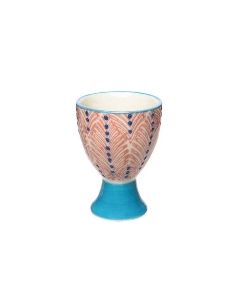 Bright Blue & Red Egg Cup