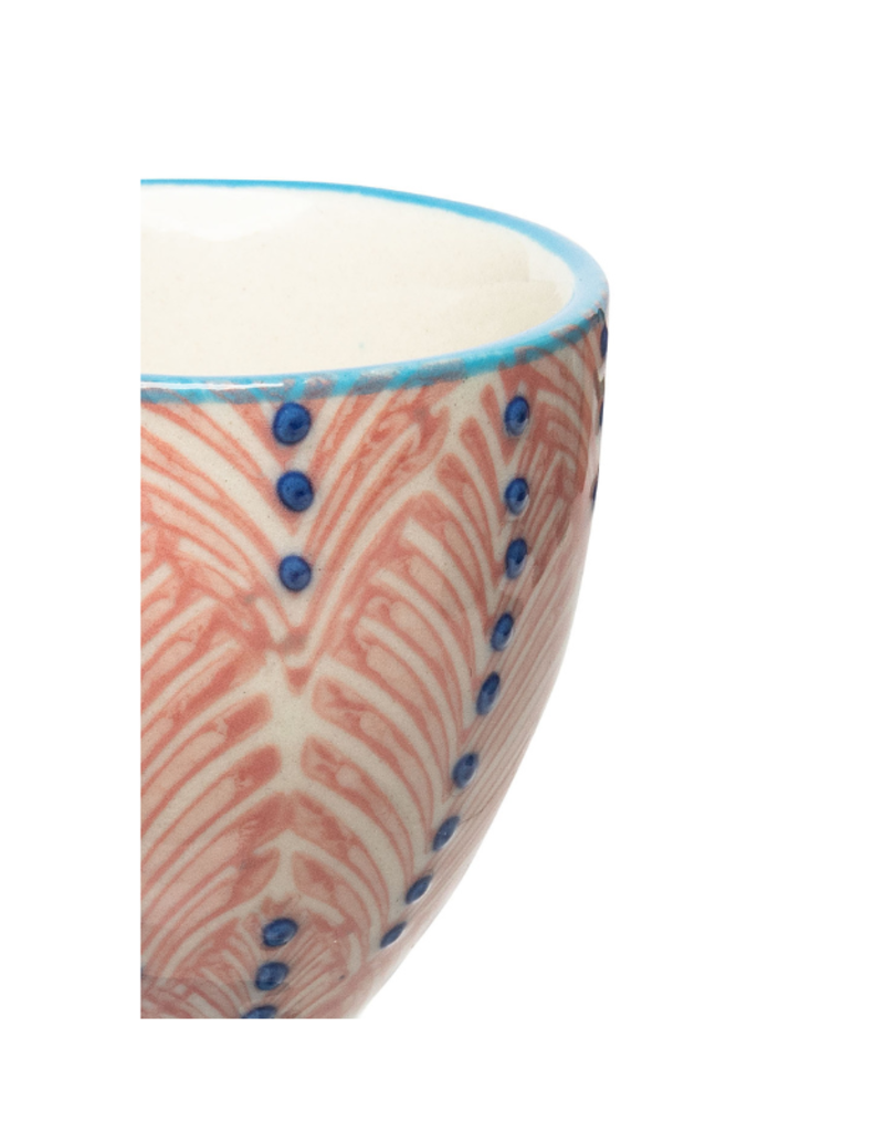 Bright Blue & Red Egg Cup