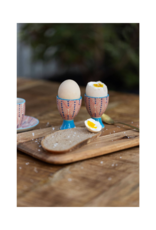 Bright Blue & Red Egg Cup