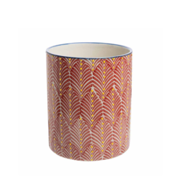 Red Patterned Utensil Holder