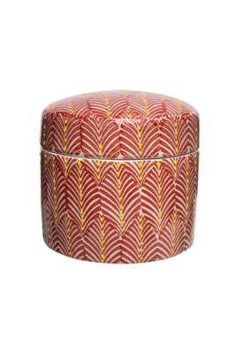 Red Patterned Canister