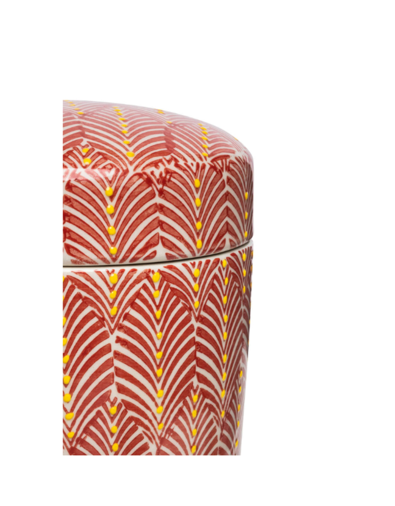 Red Patterned Canister