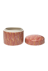 Red Patterned Canister