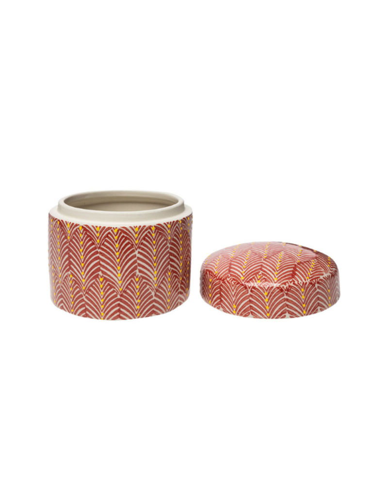 Red Patterned Canister