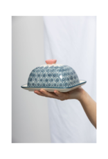 Blue Patterned Butter Dish