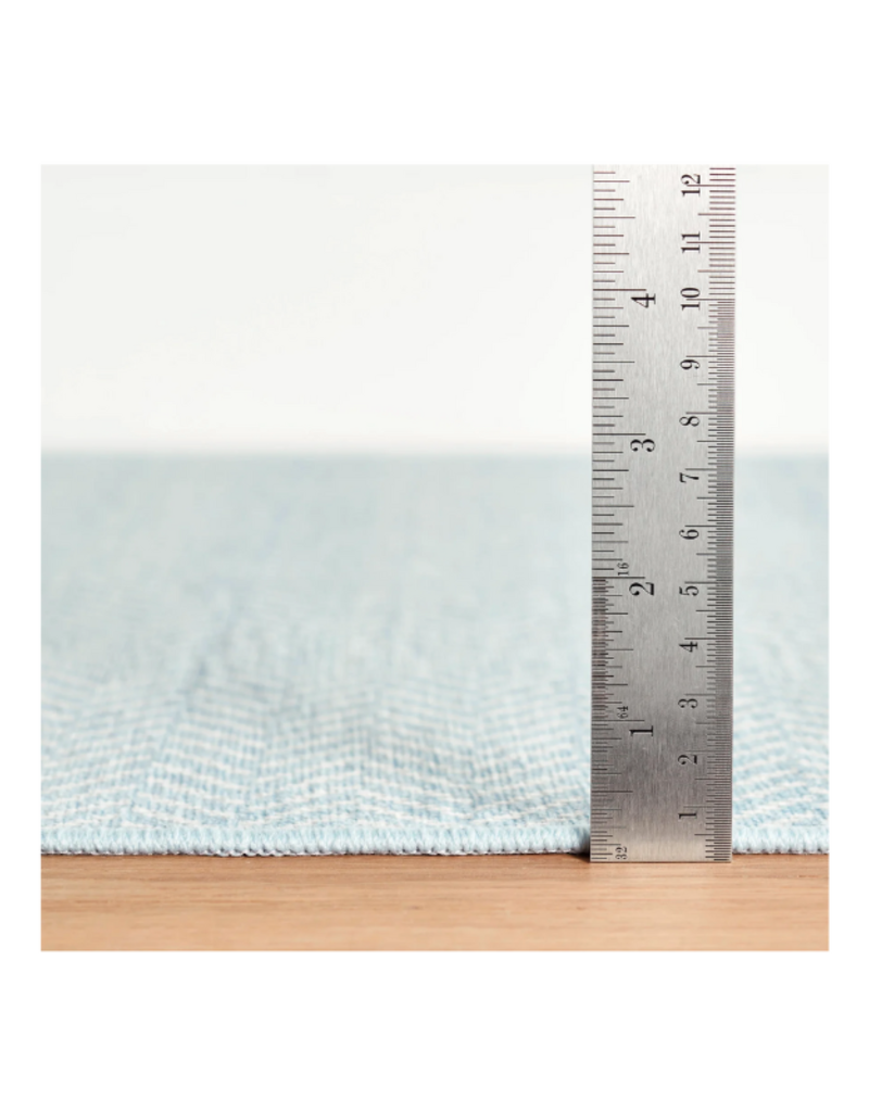 Dash & Albert Dash & Albert Machine Washable Herringbone Swedish Blue 3x5