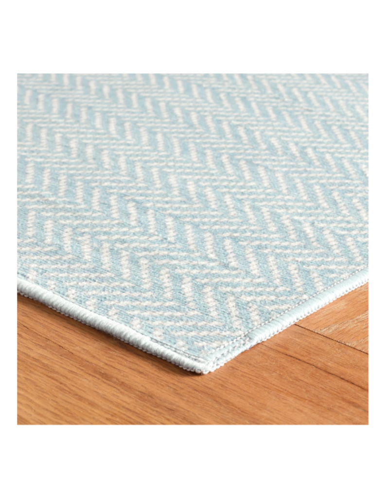 Dash & Albert Dash & Albert Machine Washable Herringbone Swedish Blue 3x5