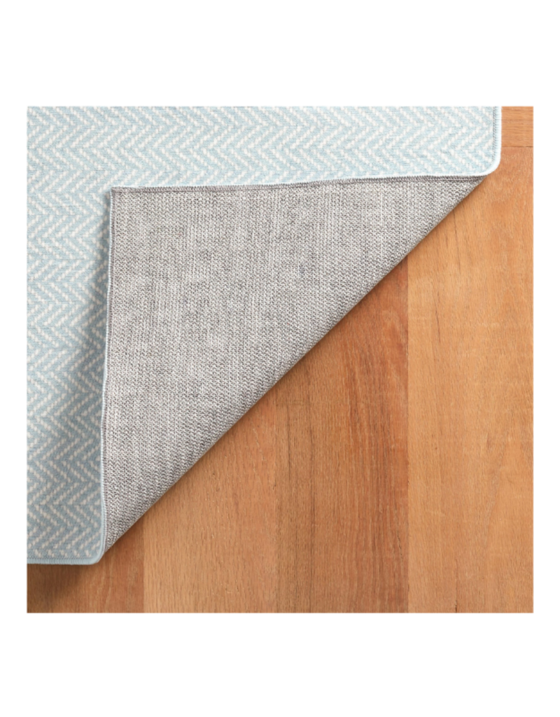 Dash & Albert Dash & Albert Machine Washable Herringbone Swedish Blue 3x5